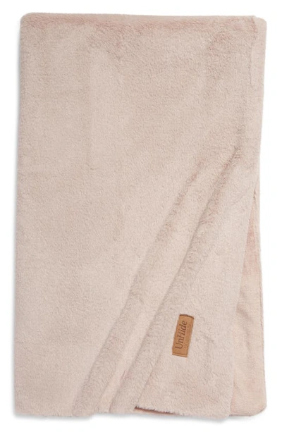 Shop Unhide Lil' Marsh Mini Faux Fur Throw Blanket In Rosy Baby