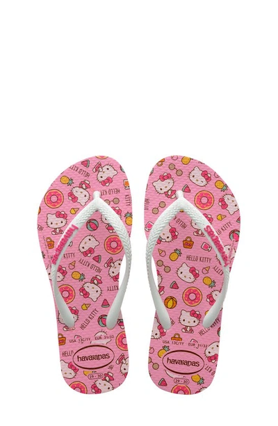 Shop Havaianas Hello Kitty Slim Flip Flop In Pink Macaron