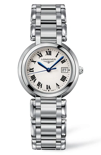 Shop Longines Primaluna Bracelet Watch, 30mm In Silver
