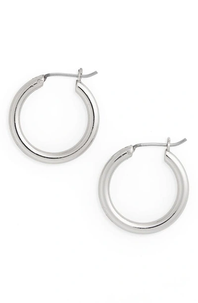 Shop Halogenr Small Endless Hoop Earrings In Rhodium