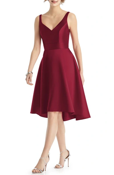 Shop Alfred Sung Sweetheart Neck Cocktail Dress In Burgundy
