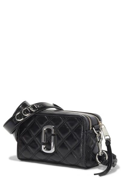 Shop Marc Jacobs The Softshot 21 Quilted Leather Crossbody Bag In Black