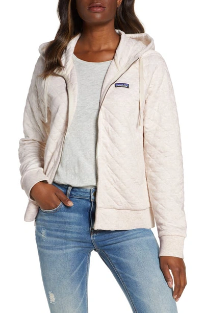 Shop Patagonia Organic Cotton Blend Quilted Hoodie In Dyno White