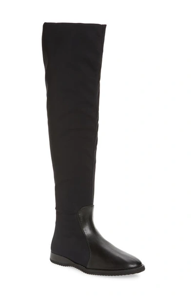 Shop Amalfi By Rangoni Ernesta Over The Knee Boot In Black Stretch Fabric