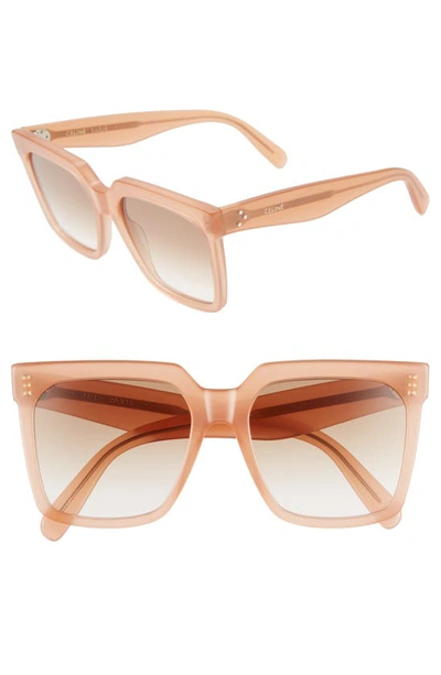 Shop Celine 55mm Gradient Square Sunglasses In Shiny Pink/ Gradient Brown
