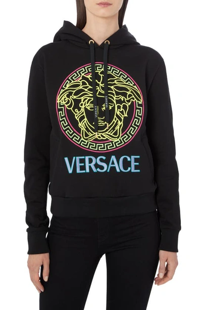 Shop Versace Medusa Logo Sweatshirt In Black