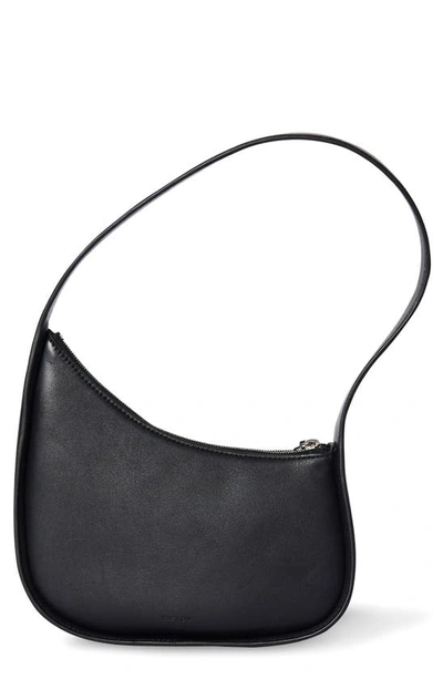 Shop The Row Half Moon Leather Bag In Black