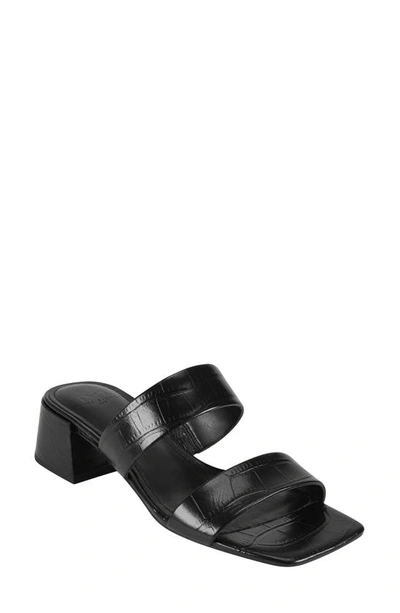 Shop Marc Fisher Ltd Pat Slide Sandal In Black Leather