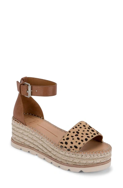 Shop Dolce Vita Larita Espadrille Platform Sandal In Leopard Calf Hair