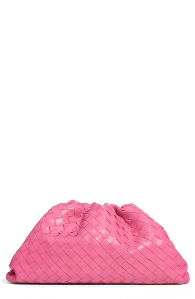 Shop Bottega Veneta Intrecciato Leather Pouch In Pink