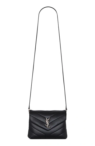 Shop Saint Laurent Toy Loulou Quilted Leather Crossbody Bag In Noir