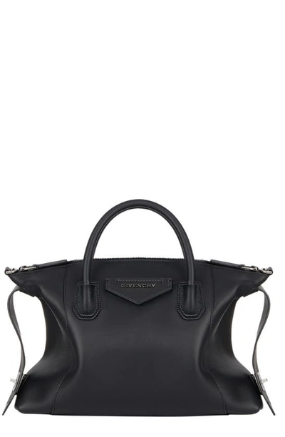 Shop Givenchy Antigona Soft Small Leather Satchel In Black