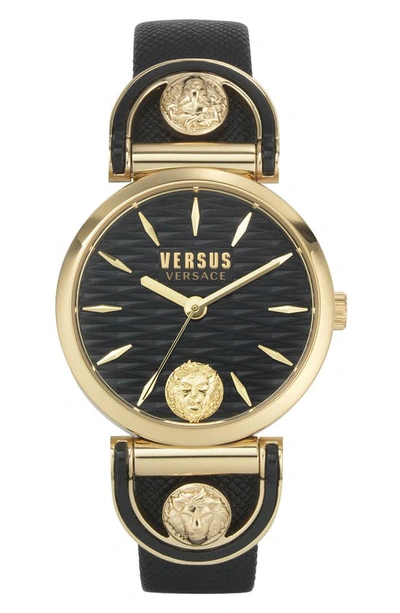 Shop Versus Iseo Leather Strap Watch, 36mm In Ip Yellow Gold