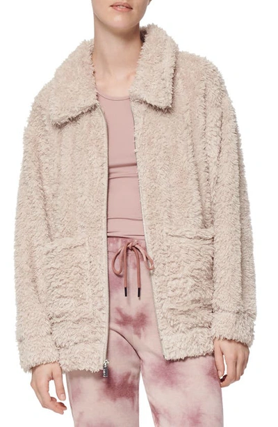 Shop Marc New York Ultra Soft Faux Fur Jacket In Stone