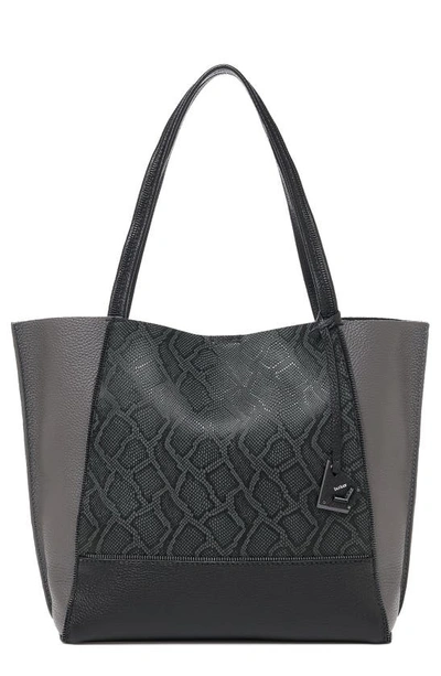 Shop Botkier Soho Colorblock Leather Tote In Pewter Snake