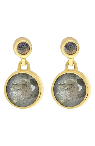 Shop Dean Davidson Signature Droplet Drop Stud Earrings In Labradorite/gold