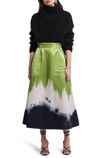 Shop Aje Arcadian Midi Skirt In Ombre Ink