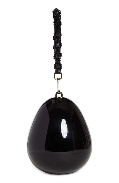 Shop Simone Rocha Mini Egg Top Handle Bag In Black/ Jet