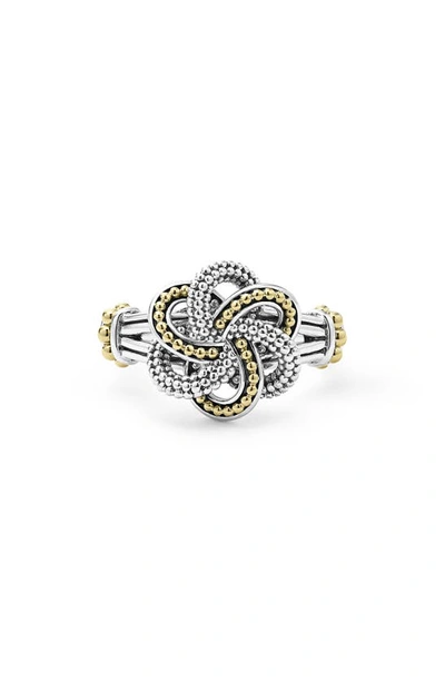 Shop Lagos Love Knot Ring In Two-tone