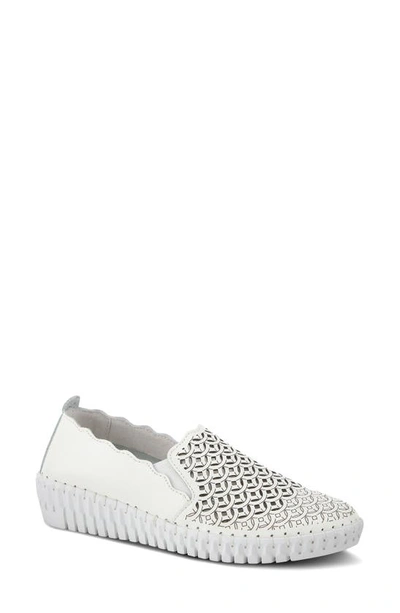 Shop Spring Step Sasze Slip-on Sneaker In White Leather