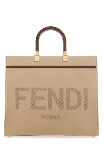 Shop Fendi Sunshine Medium Tote Bag In Beige