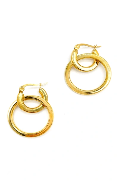 Shop Adornia Double Linked Drop Earrings In Yellow