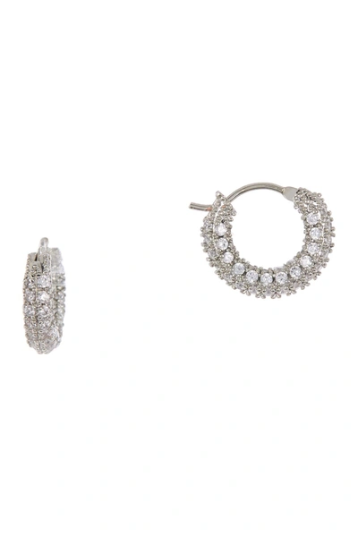 Shop Nordstrom Rack Cz Huggie Hoop Earrings In Clear- Silver