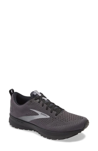 Shop Brooks Revel 4 Hybrid Running Shoe In Ebony/ Black/ Grey