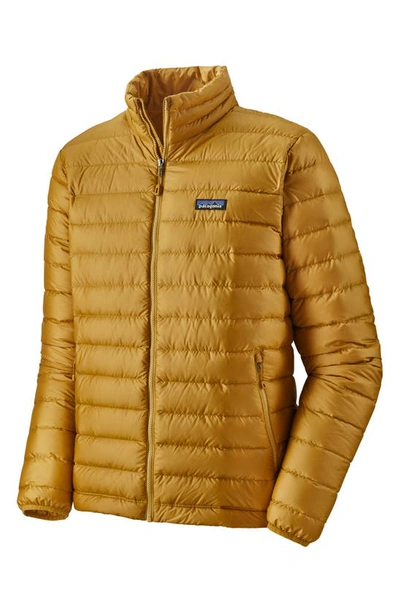 Shop Patagonia Water Repellent Down Jacket In Buckwheat Gold
