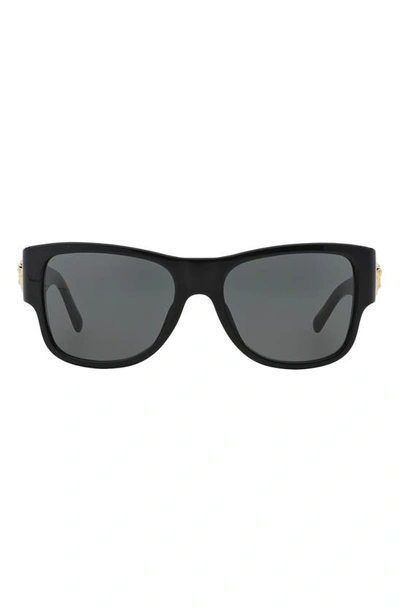 Shop Versace 58mm Square Sunglasses In Black/ Grey Solid