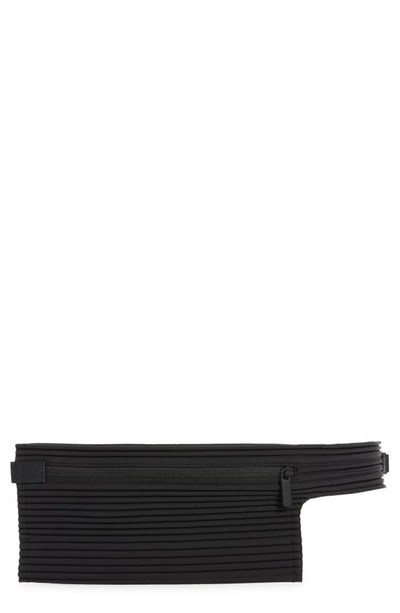 Shop Issey Miyake Easy Pleated Belt Bag In Black/ Black White