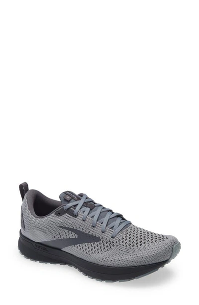 Shop Brooks Revel 4 Hybrid Running Shoe In Grey/ Blackened Pearl/ Black