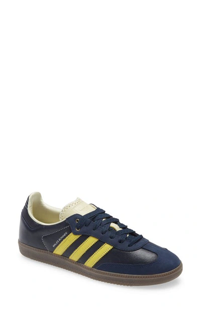 Shop Adidas X Wales Bonner Adidas Originals X Wales Bonner Samba Sneaker In Navy/cream White/mono Yellow