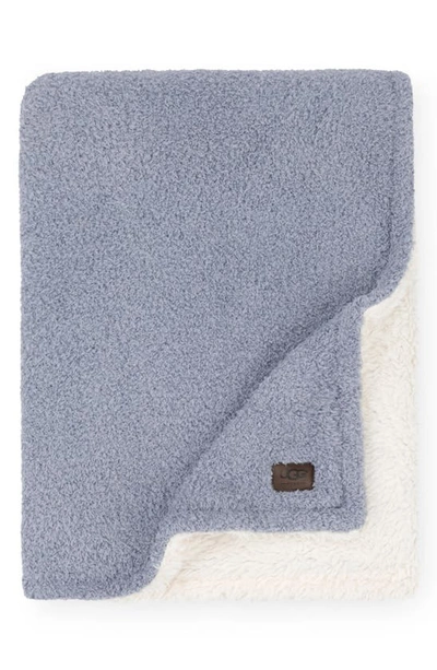 Shop Ugg Ana Faux Shearling Throw In Chambray