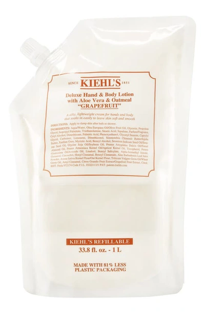 Shop Kiehl's Since 1851 Hand & Body Lotion With Aloe Vera & Oatmeal, 33.8 oz In Grapefruit Refill