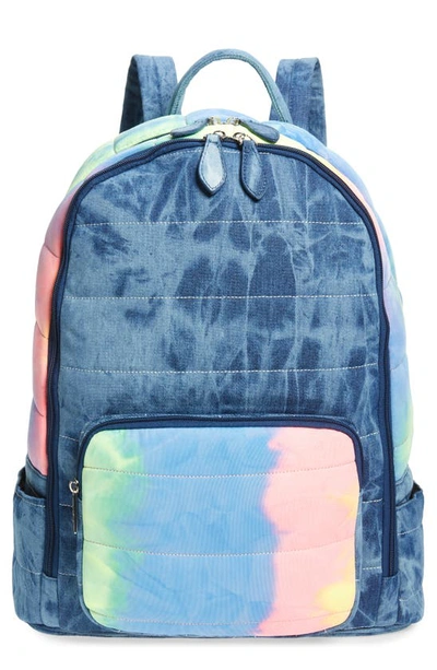 Shop Bari Lynn Denim Tie Dye Neon Backpack In Multi