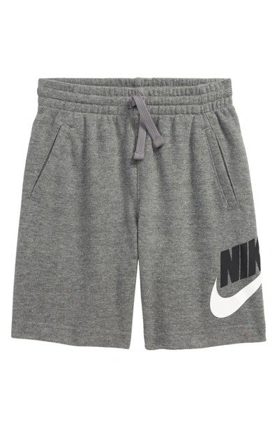 Shop Nike Sportswear Kids' Club Fleece Shorts (little Boy) In Carbon Heather
