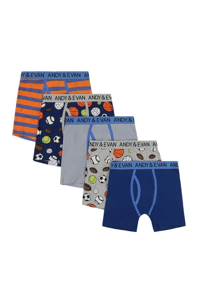 Shop Andy & Evan Kids' 5-pack Boxer Briefs In Orange