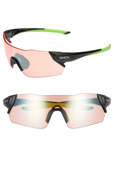 Shop Smith Attack 125mm Chromapop(tm) Polarized Shield Sunglasses In Matte Black Reactor/ Green
