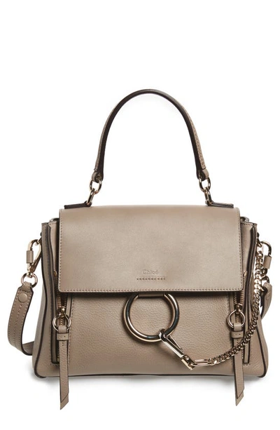 Shop Chloé Small Faye Day Leather Shoulder Bag In Motty Grey