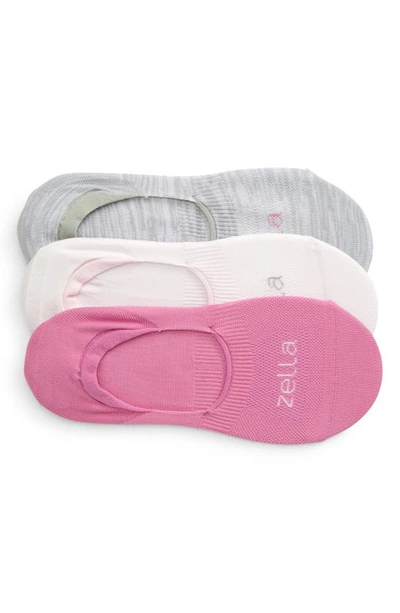 Shop Zella 3-pack No-show Socks In Pink Ice