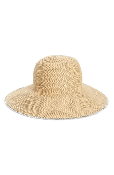 Shop Eric Javits 'hampton' Straw Sun Hat In Peanut/ Silver