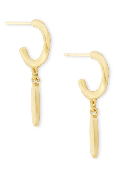 Shop Kendra Scott Fern Drop Huggie Hoop Earrings In Gold