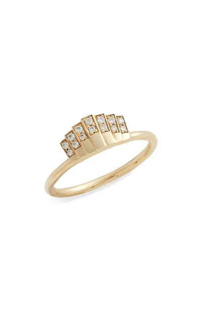 Shop Jennie Kwon Designs Diamond Fan Ring In Yellow Gold/ Diamond