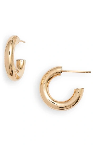 Shop Bony Levy 14k Gold Small Thick Hoop Earrings In Yellow Gold