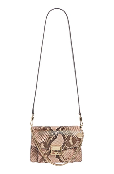 Shop Givenchy Small Gv3 Genuine Python Shoulder Bag In Nude/ Pink