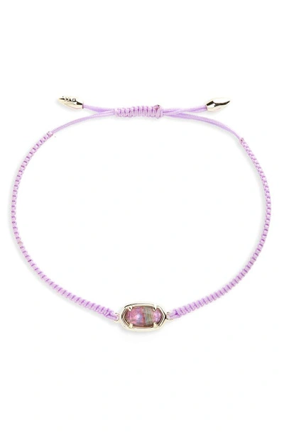 Shop Kendra Scott Grayson Friendship Bracelet In Gold Lilac Abalone