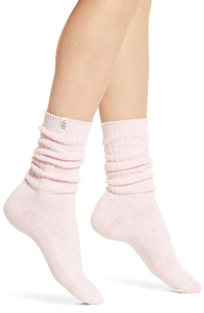 Shop Ugg Ribbed Crew Socks In Pink Cloud