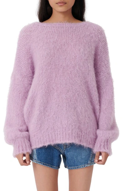 Shop Maje Fuzzy Sweater In Parme