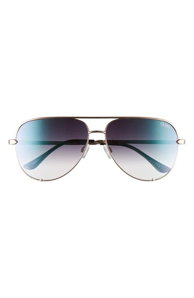 Shop Quay High Key 68mm Aviator Sunglasses In Gold/ Pink Gradient